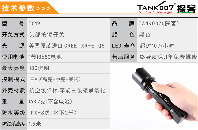 選購(gòu)強(qiáng)光手電筒什么品牌好？探客TANK007手電筒生產(chǎn)廠家